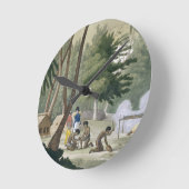 Papu Stamm auf der Insel von Rawak, überziehen 20 Runde Wanduhr (Winkel)