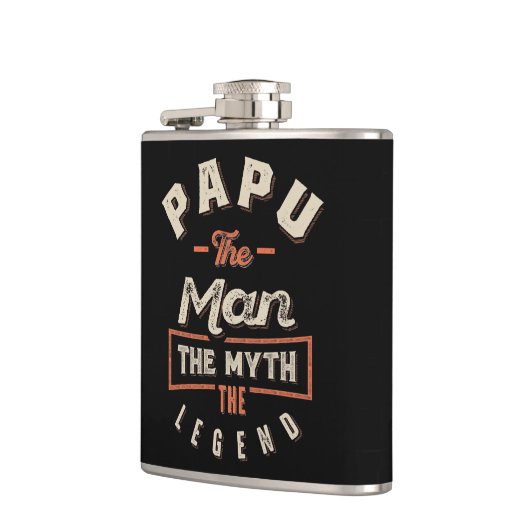 Papu The Man Myth Legend Großvater Geschenk Männer Flachmann (Links)