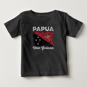 Papua-Flag für neue Guinea gestört Baby T-shirt