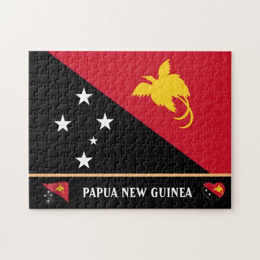 Papua-Flagge & Papua-Land /Papua Neue Guinea Puzzle (Horizontal)