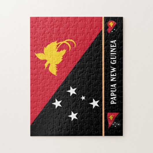 Papua-Flagge & Papua-Land /Papua Neue Guinea Puzzle (Vertikal)