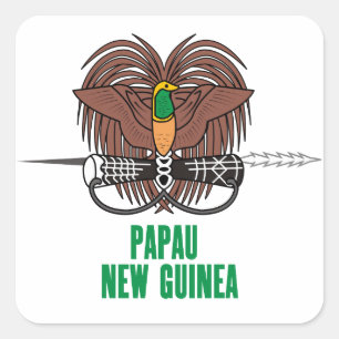 PAPUA-NEU-GUINEA - Emblem/Flagge/Wappen/Symbol Quadratischer Aufkleber