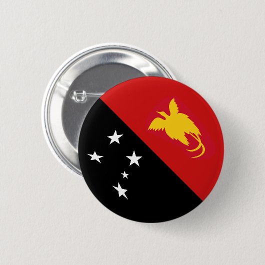Papua-Neu-Guinea Fisheye Flaggen-Knopf Button (Vorne & Hinten)