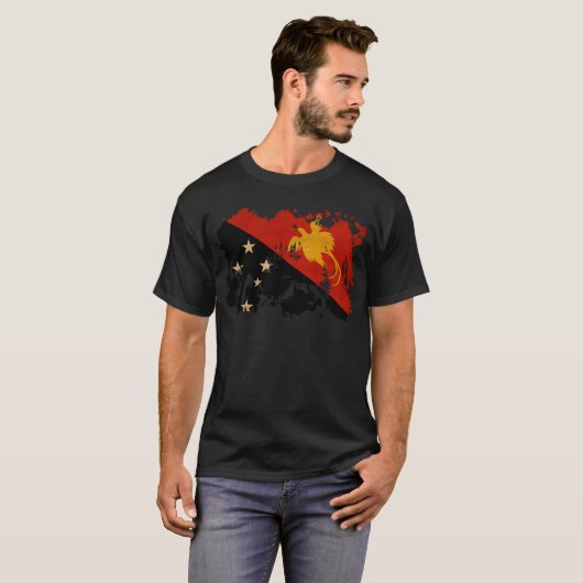 Papua-Neu-Guinea Flagge T-Shirt (Vorne ganz)