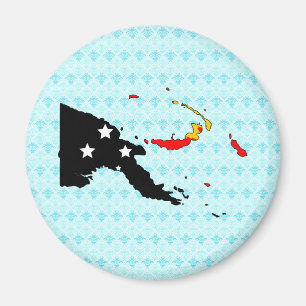 Papua-Neu-Guinea Flaggen-Karte Größengleich Magnet