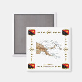 Papua Neue Guinea Karte + Flags Magnet (Vorderseite/Rückseite)