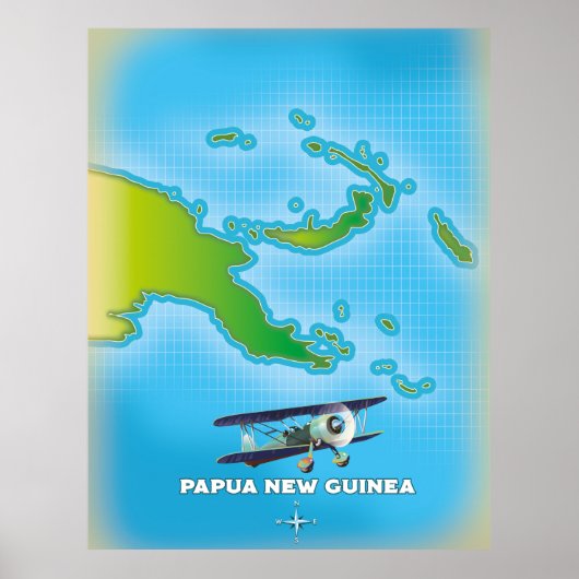 Papua neue Guinea Karte. Poster (Vorne)