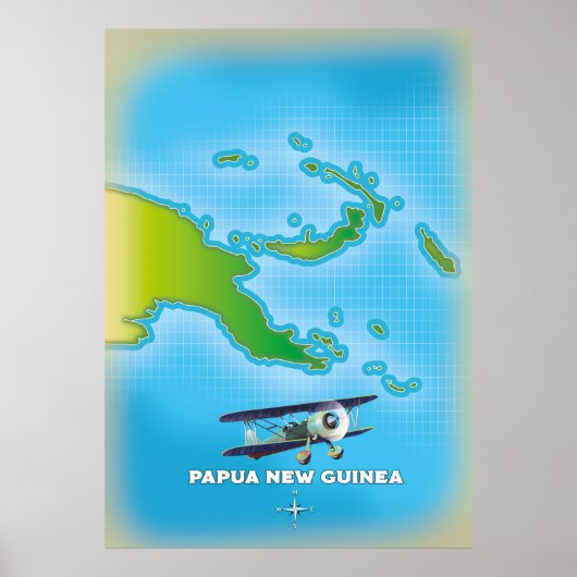 Papua neue Guinea Karte. Poster (Vorne)