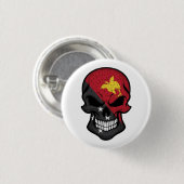 Papua Neue Guinea lächelt Schädelflagge Button (Vorne & Hinten)