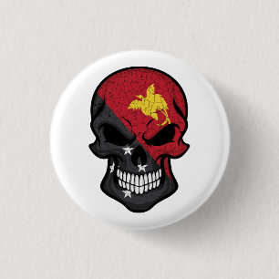 Papua Neue Guinea lächelt Schädelflagge Button