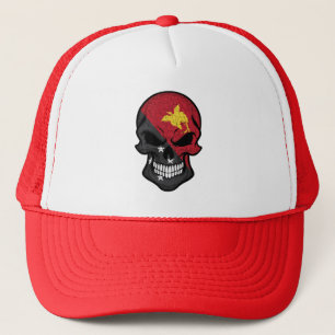 Papua Neue Guinea lächelt Schädelflagge Truckerkappe