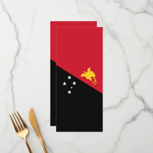 Papua-neue Guinea Menükarte (Vorderseite/Rückseite Beispiel)