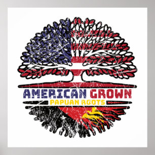 Papua Neue Guinea Papuan American USA Tree Roots Poster