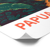 Papua Neue Guinea Regenwald Illustration Travel Poster (Ecke)