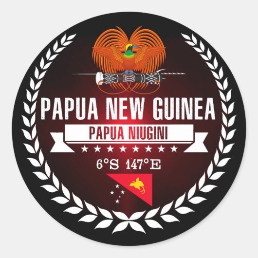 Papua Neue Guinea Runder Aufkleber (Vorderseite)