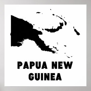 Papua Neue Guinea Silhouette Poster