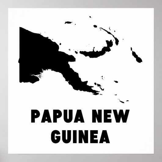 Papua Neue Guinea Silhouette Poster (Vorne)