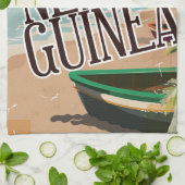 Papua Neue Guinea Vintage Reise Poster Kunst. Handtuch (Gefaltet)