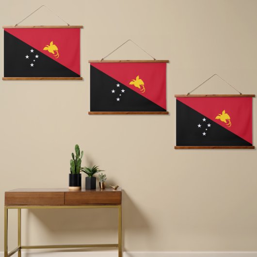 Papua-neue Guinea Wandteppich Mit Holzrahmen (Asymmetrisch)