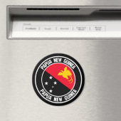 Papua-Neues Guinea-RundEmblem Magnet (In Situ (Geschirrspüler))