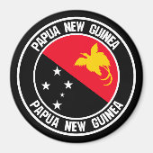 Papua-Neues Guinea-RundEmblem Magnet (Vorne)