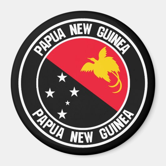 Papua-Neues Guinea-RundEmblem Magnet (Vorne)