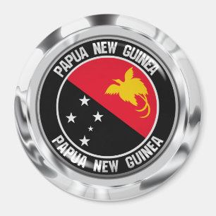 Papua-Neues Guinea-RundEmblem Magnet