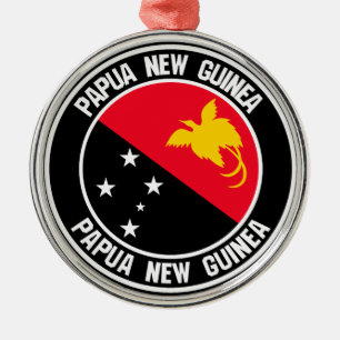 Papua-Neues Guinea-RundEmblem Ornament Aus Metall