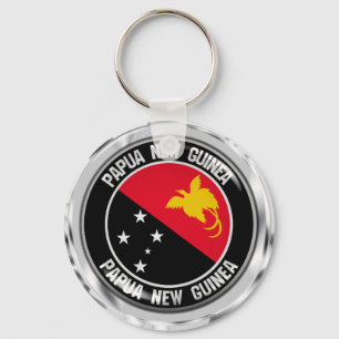 Papua-Neues Guinea-RundEmblem Schlüsselanhänger