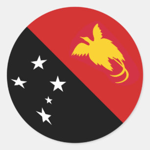 Papua-Neuguinea-Fischaugen-Flaggenaufkleber Runder Aufkleber