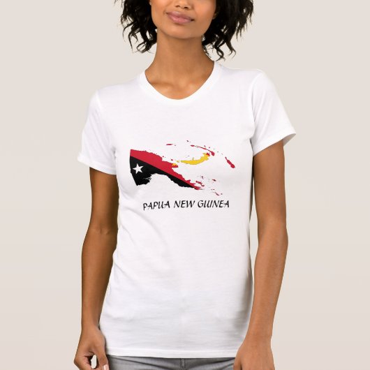 Papua-Neuguinea-Flag-Karte T-Shirt (Vorderseite)