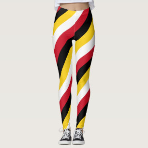 Papua-Neuguinea-Flagge Farben diagonal gestreift Leggings