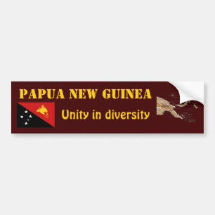 Papua-Neuguinea-Flagge + Karte Aufkleber Autoaufkleber