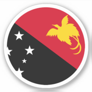 Papua-Neuguinea-Flagge Rund Aufkleber