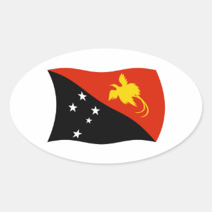 Papua-Neuguinea-Flaggen-Aufkleber Ovaler Aufkleber
