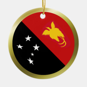 Papua-Neuguinea-Flaggen-Ornament Keramikornament