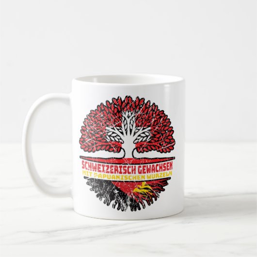 Papua-Neuguinea Papuanisch Schweizer Schweiz Baum Kaffeetasse (Links)