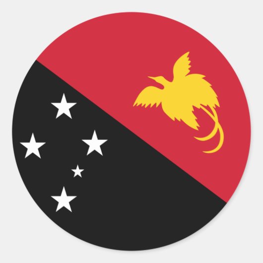 Papua-Neuguineische Flagge, Flagge Papua Neue Guin Runder Aufkleber (Vorderseite)
