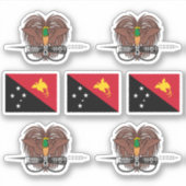 Papua-Neuguineische Symbole / Wappen und Flagge Aufkleber (Vorderseite)