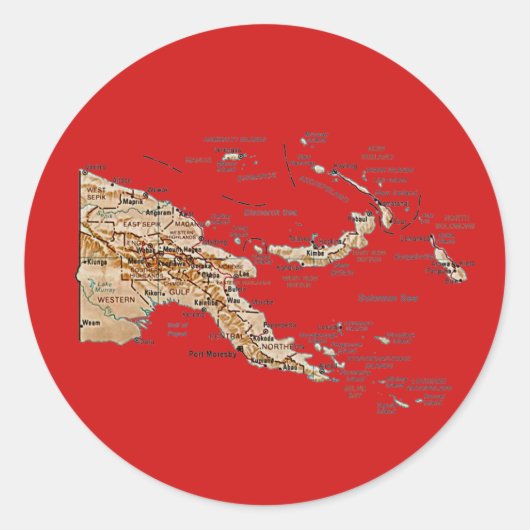 Papua New Guinea Map Sticker (Vorderseite)