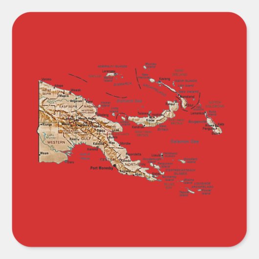 Papua New Guinea Map Sticker (Vorderseite)
