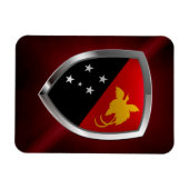 Papua New Guinea Metallic Emblem Magnet (Horizontal)