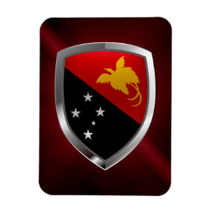 Papua New Guinea Metallic Emblem Magnet
