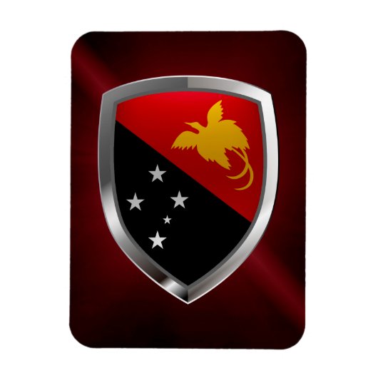 Papua New Guinea Metallic Emblem Magnet (Vertikal)