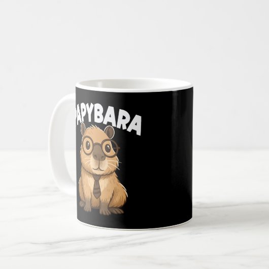 Papybara Funny Capybara Vater Kaffeetasse (Vorderseite Links)