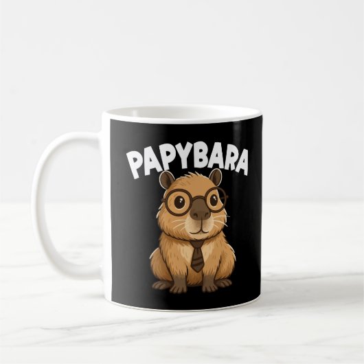 Papybara Funny Capybara Vater Kaffeetasse (Links)