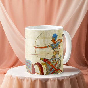 Papyrus mit Pferden des altägyptischen Pharaos Ram Kaffeetasse