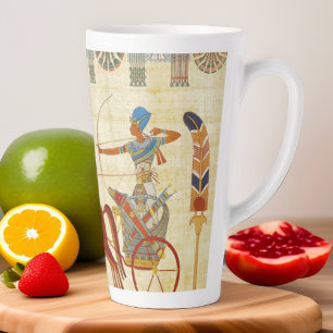 Papyrus mit Pferden des altägyptischen Pharaos Ram Milchtasse