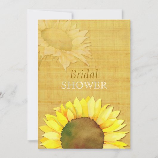 Papyrus Sunflower Rustic Fall Brautparty Einladung (Vorderseite)