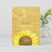 Papyrus Sunflower Rustic Fall Brautparty Einladung (Stehend Vorderseite)